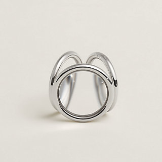 Trio Loupe scarf 90 ring - Grey | Hermès Singapore